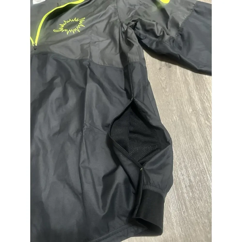 Nike NFL Miami Dolphins Hooded Half Zip Anorak Jacket Mens M Black Neon Windbrea